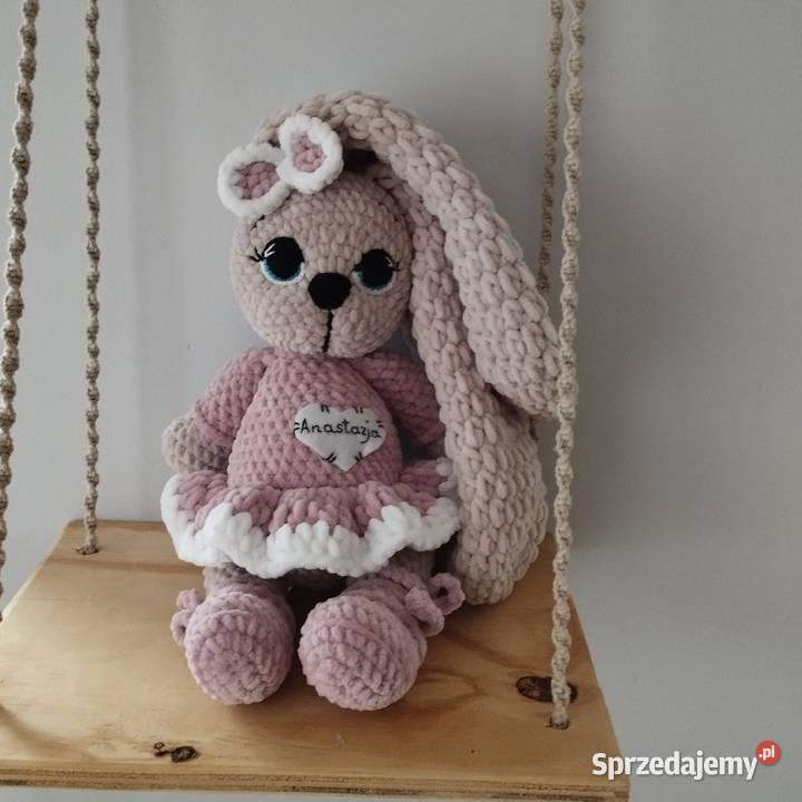 Króliczek przytulanka na szydełku miękka Ruda Śląska