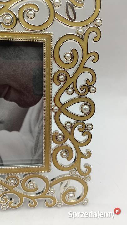Ramka na zdjęcie metalowa z perełkami glamur Zamość
