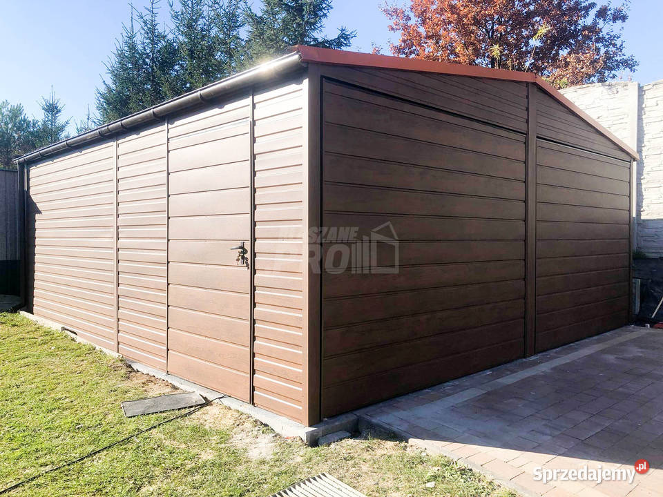 Garaz blaszany 6x6 2x Brama drzwi drewnopodobny Drawsko Pomorskie sprzedam