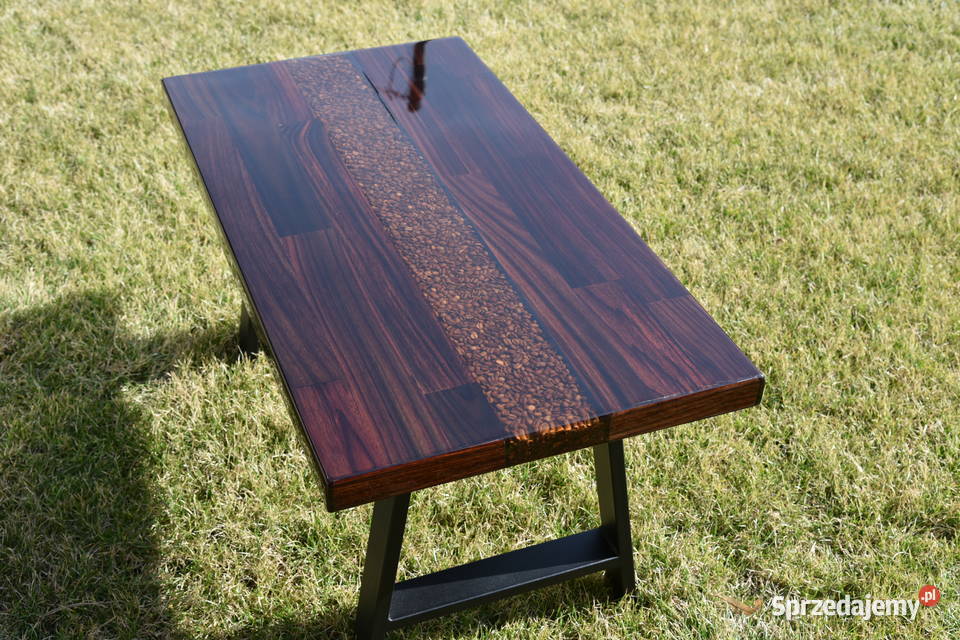 Stolik kawowy palisander coffee table epoxy 50cm Swarzędz