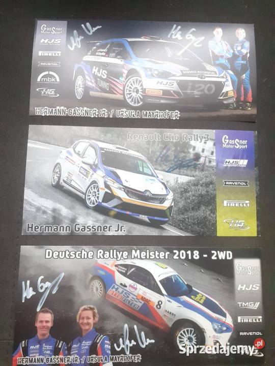 HJS Motorsportkarty z autografami kierowców