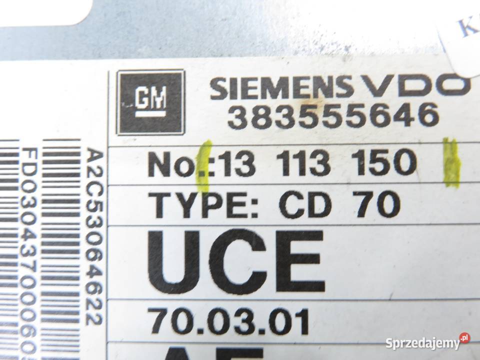 RADIO OPEL VECTRA C 13113150 sprzedam