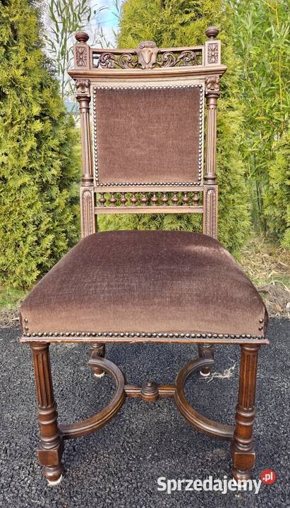 Komplet 4 orzechowych krzeseł eklektycznych 9279 Szczecin