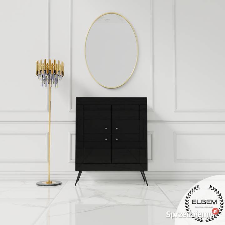 Szklana czarna komoda Glamour wielkopolskie