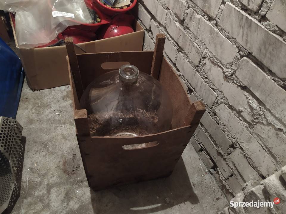 Gąsior szklany bańka na wino 20L Prl Pruszków