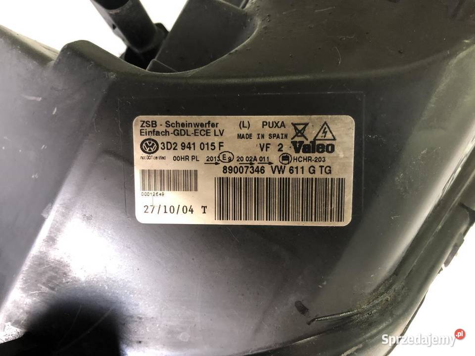 LAMPA XENON 3D2941015F LEWY PRZÓD VW PHAETON EU wielkopolskie