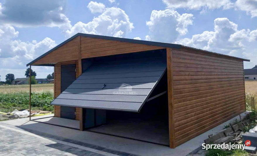 GARAŻ BLASZANY 6m x 6m DWUSPAD BRAMA DRZWI OKNO Łapanów