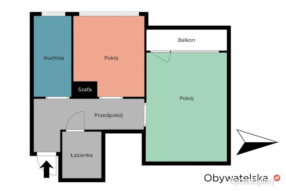 2 pokoje balkon Politechniki Łódzkiej 35.01m2 Łódź