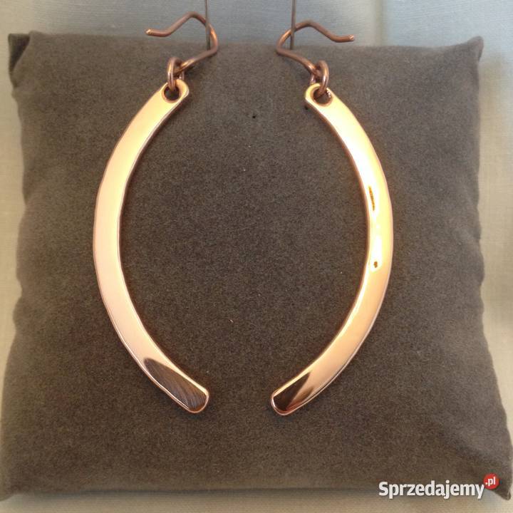 Kolczyki Miedziane dł 55 szer 5mm Półksiężyce dolnośląskie