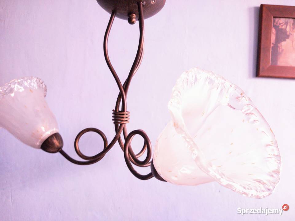 Klasyczny żyrandol szkło i metal Oświetlenie Warszawa