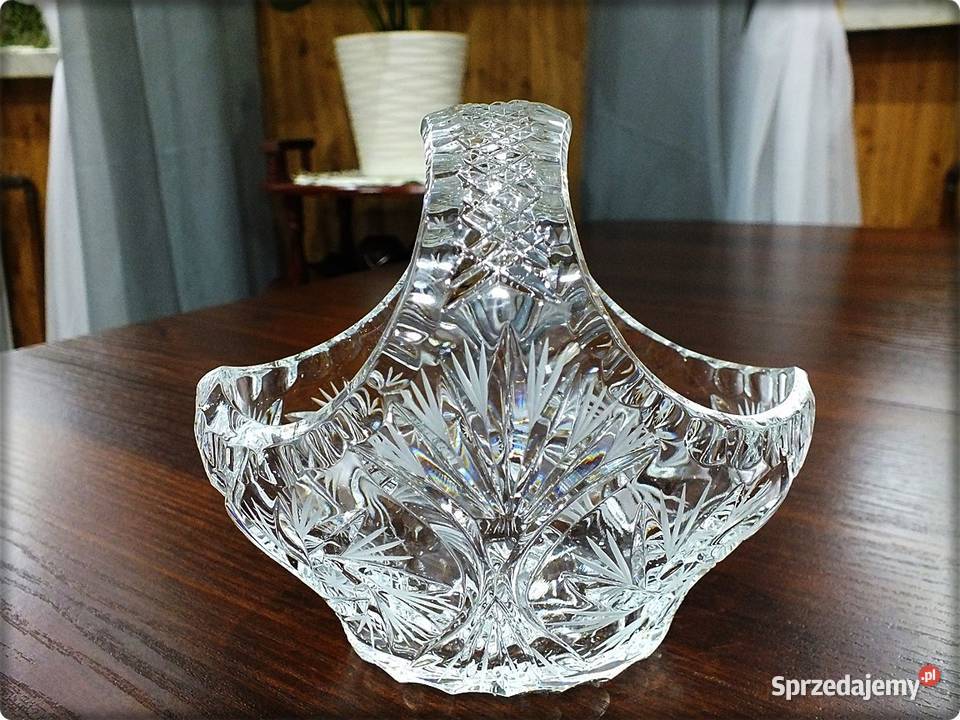 Koszyczek kryształowy Ręcznie szlifowane szkło Porcelana i szkło