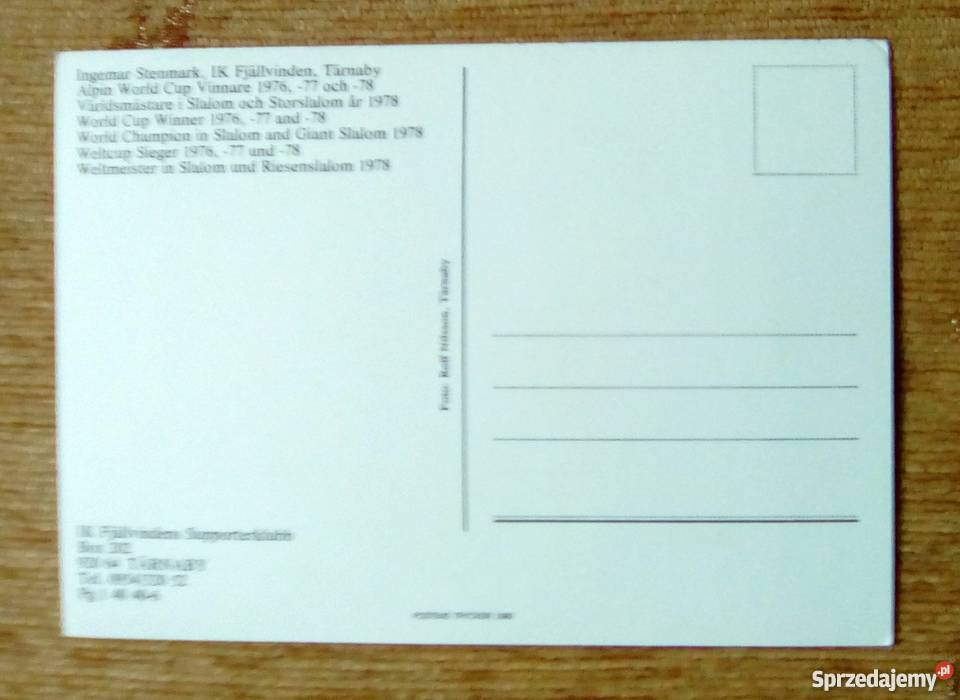 INGEMAR STENMARK SZWEDZKI NARCIARZ ALPEJSKI lubelskie Piszczac sprzedam