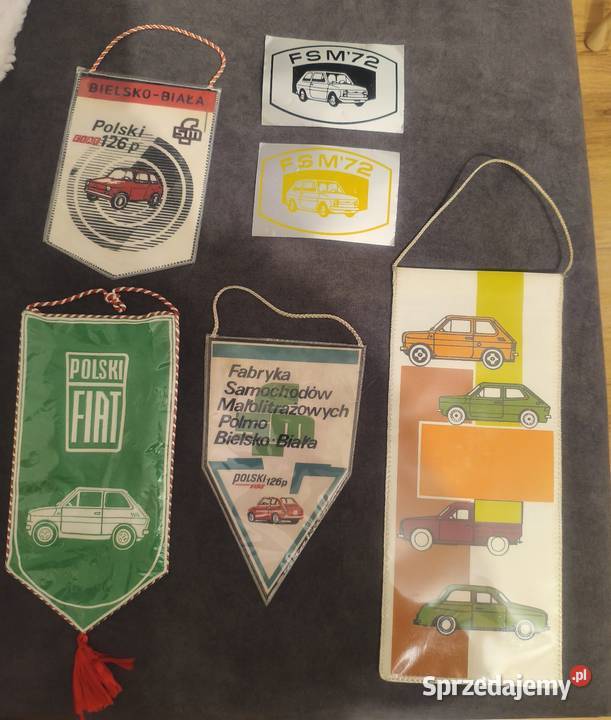 Sprzedam proporczyki breloki fiat 126p 125p Dębogóra