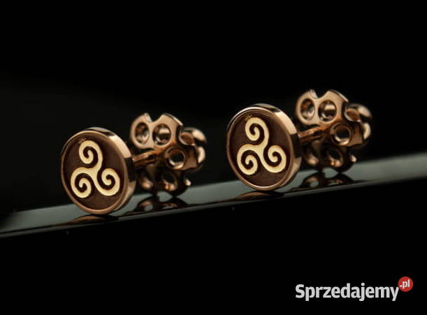ZŁOTE SŁOWIAŃSKIE KOLCZYKI TRISKELION TYVODAR