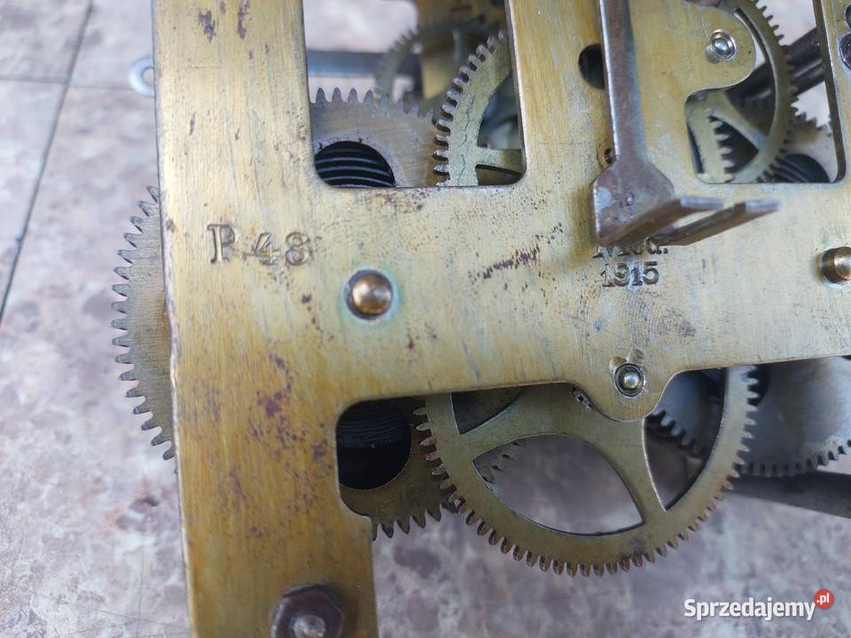 774 Mechanizm zegara ściennego GB P48 Mod 1915 Antyki sprzedam