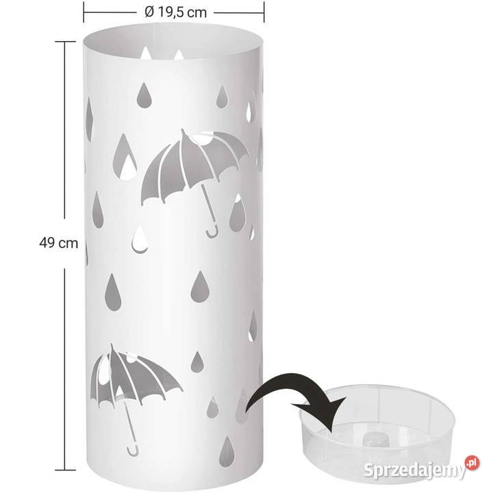Parasolnik stojak na parasole nowoczesny biały Smogorzów