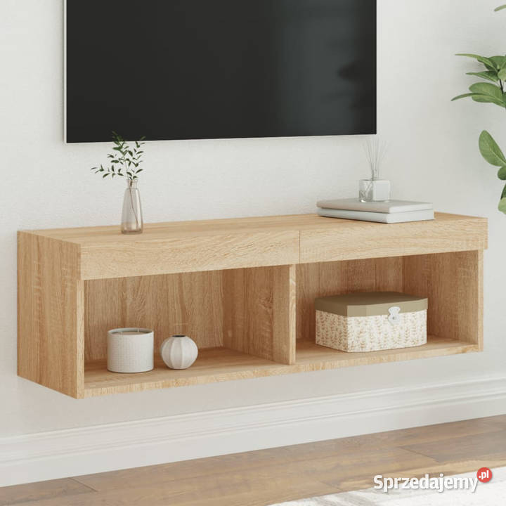 Szafka pod TV z oświetleniem LED dąb sonoma Warszawa