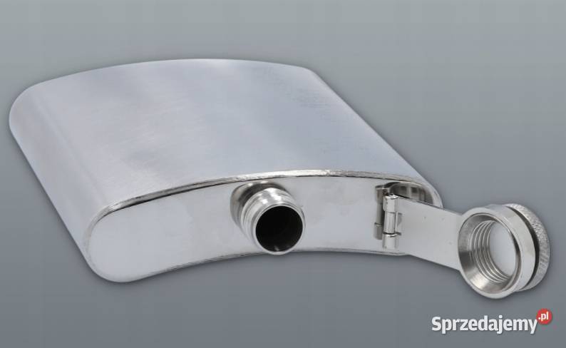 Metalowa Piersiówka Klasyczna Płaska Srebrna Ostrowy nad Okszą