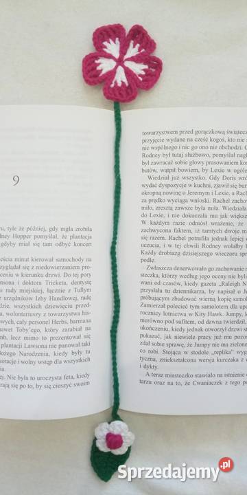 Zakładka do książki w formie kwiatka wykonana na Łask
