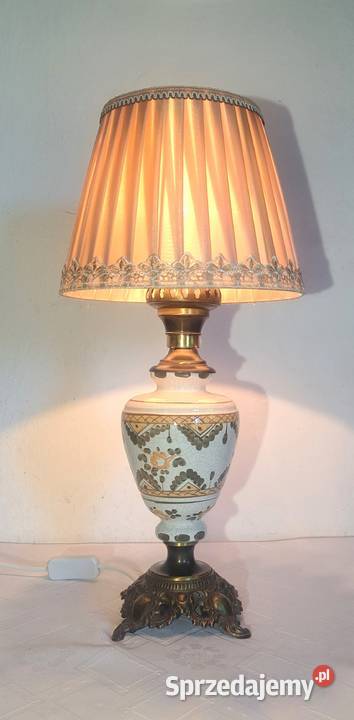 wysoka porcelanowa lampa stołowa ręcznie Lampy mazowieckie Warszawa