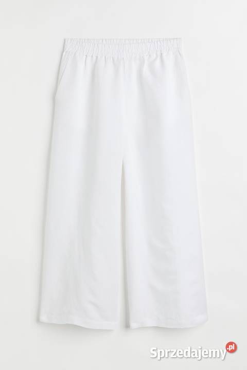 Spodnie białe XL plus size HM len lniane wiskoza Szczecin