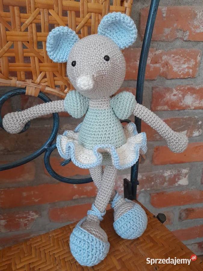 Szydełkowa Myszka baletnica HandMade Szydełkowe pomorskie Luzino sprzedam