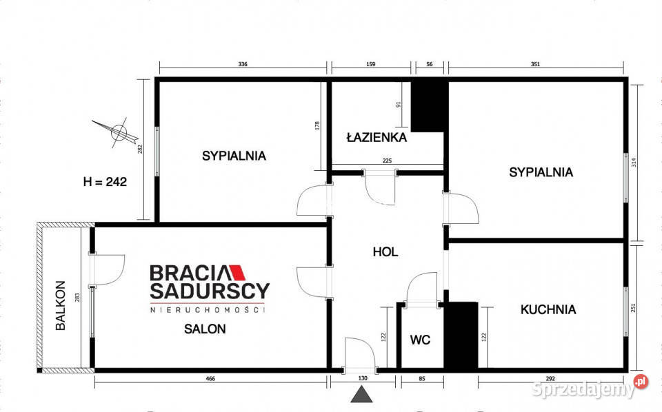 sprzedaży mieszkania 63m2 3pok Dobczyce os