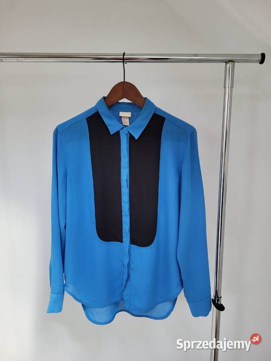 Niebieska koszula elegancka Bluzki i koszule Liszki