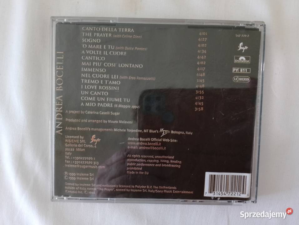 Płyta CD Andrea Bocelli SOGNO włoski tenor duety CD Poznań