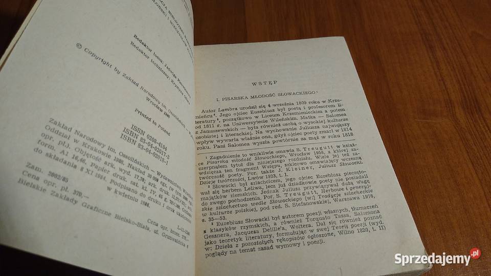 Powieści poetyckie Juliusz Słowacki Biblioteka Rok wydania 1986 pomorskie Gdańsk
