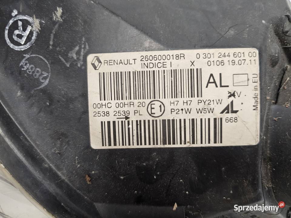 RENAULT MEGANE III 11r lampa lewa przód ANGLIK Lampy przednie Kielce