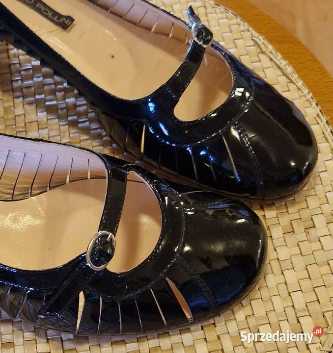 Damskie BUTY wizytowe Pollini czarne lakierki inna Moda i Styl Lublin