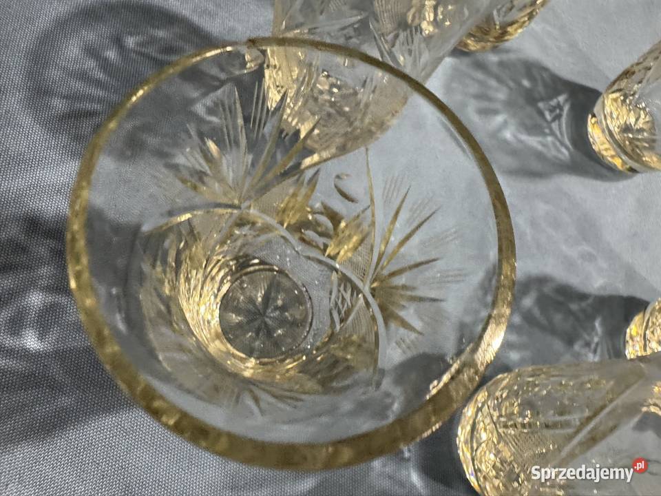 Szklaneczki kryształowe z czasowPRL lata 70 te Częstochowa sprzedam