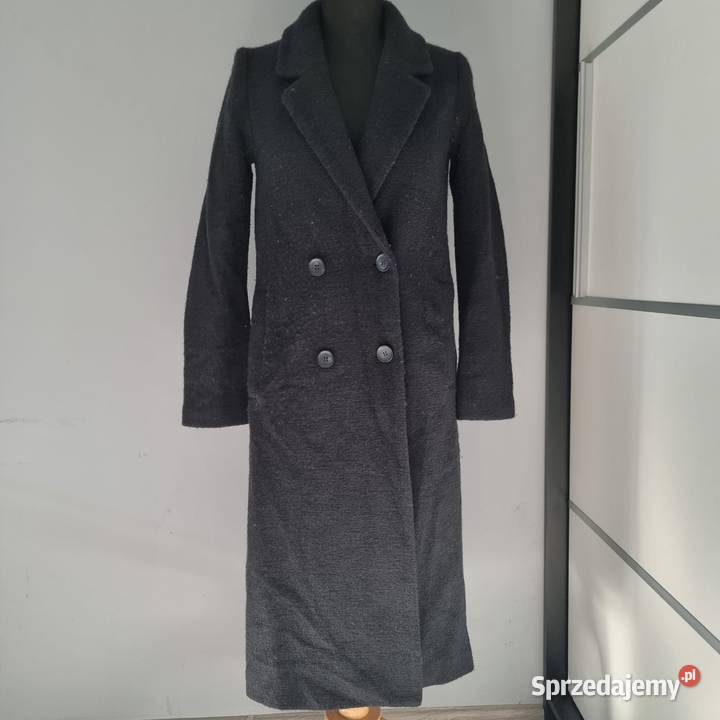 Damski czarny płaszcz Monki XXS Wiosenna/Jesienna  Kurtki i płaszcze