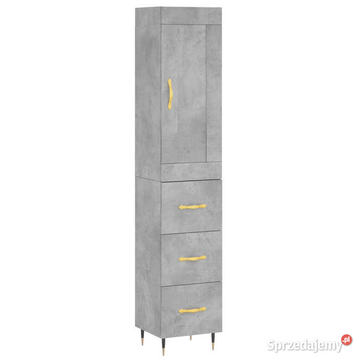 Wysoka szafka szarość betonu 345x34x180 Warszawa sprzedam