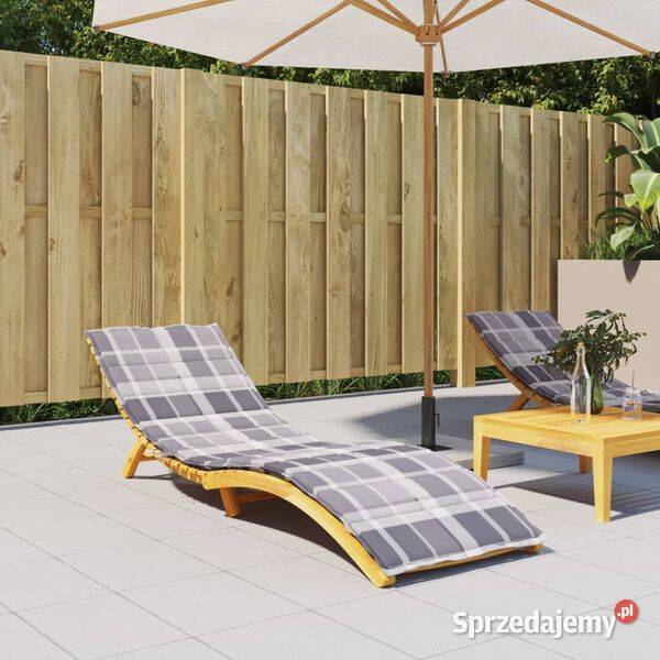 vidaXL Poduszka na leżak szara krata 200x60x3