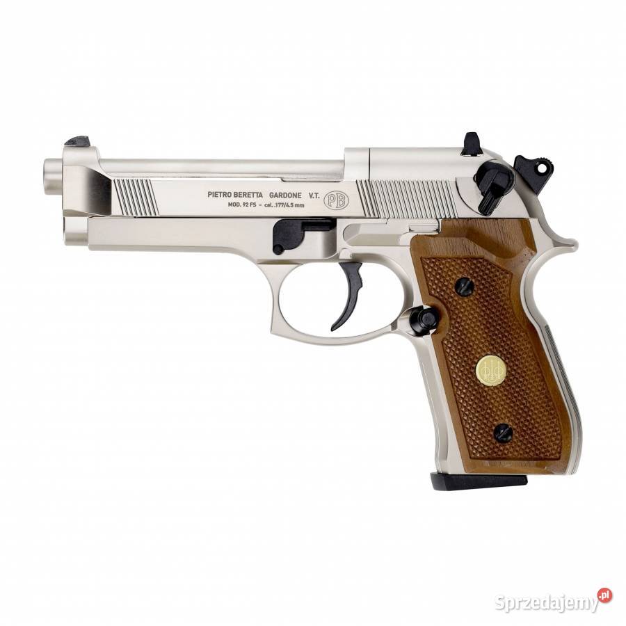 Pistolet wiatrówka Beretta M92 FS nickelwood 45 Trzcianka