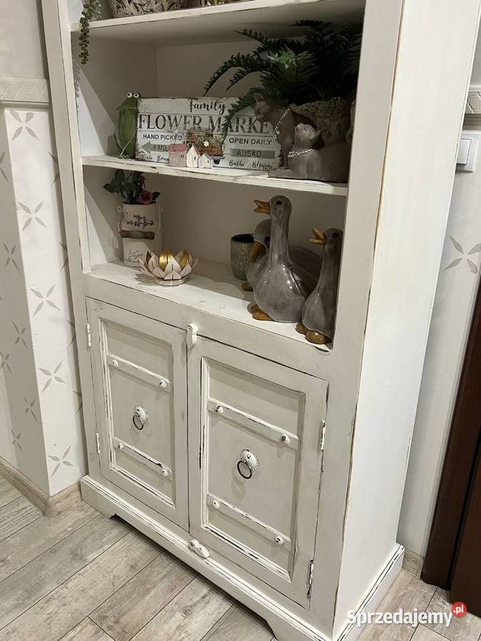 Regał biały drewniany prowansalski Żary