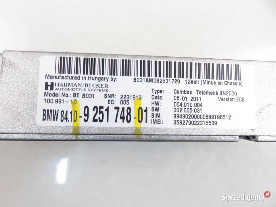 MODUŁ BMW X1 E84 9251748 osobowe