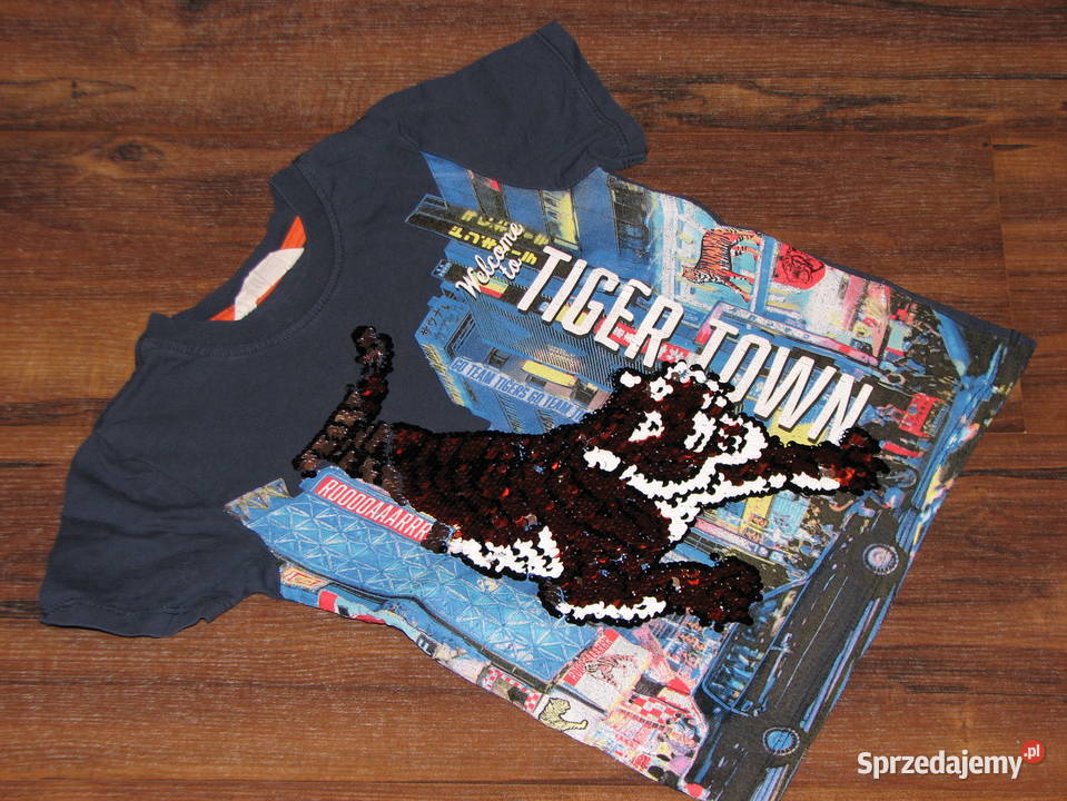 HM koszulka cekinowy tygrys 104 H&M Wrocław