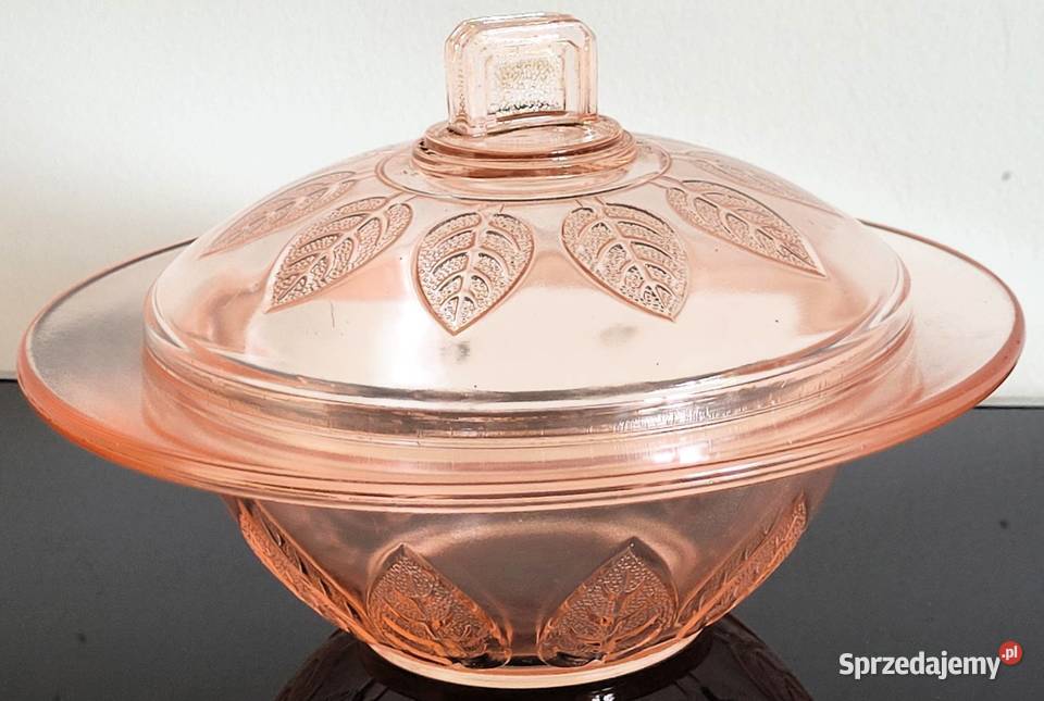 Wyjątkowa bomboniera prasowane szkło rozalinowe Kraków