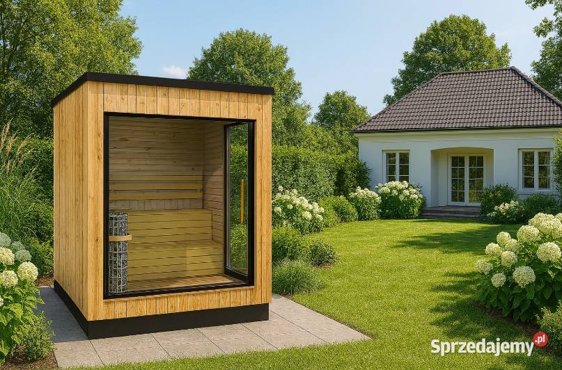 Nowoczesna sauna ogrodowa 220x220 projekt Tarnów