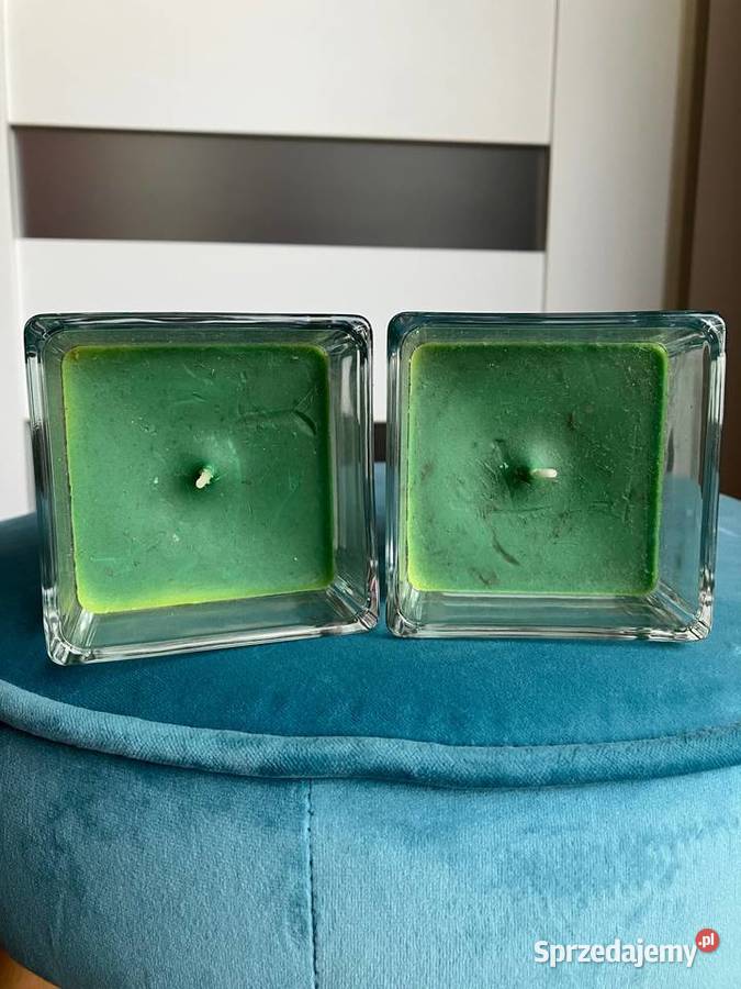 Dwie nowe świece zapachowe Aril zielone zimowy Nisko