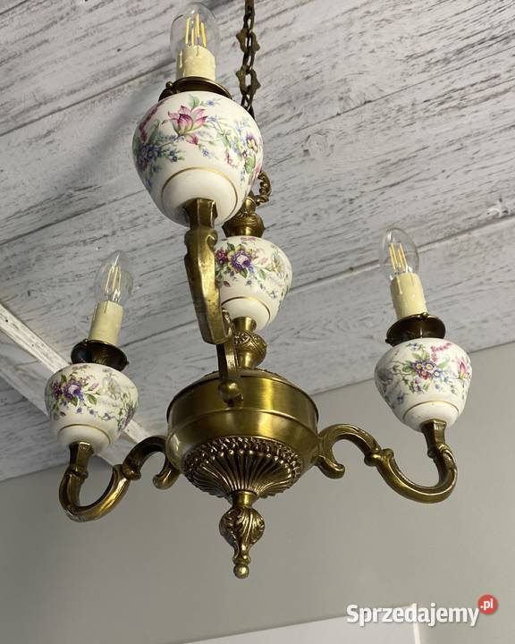Francuski antyczny Żyrandol 7 Francja XX w Lampa Poznań