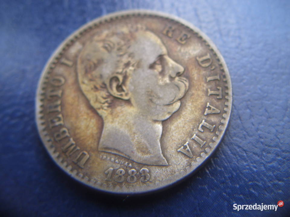 Stare monety 2 lir 1883 Włochy srebro Lesko