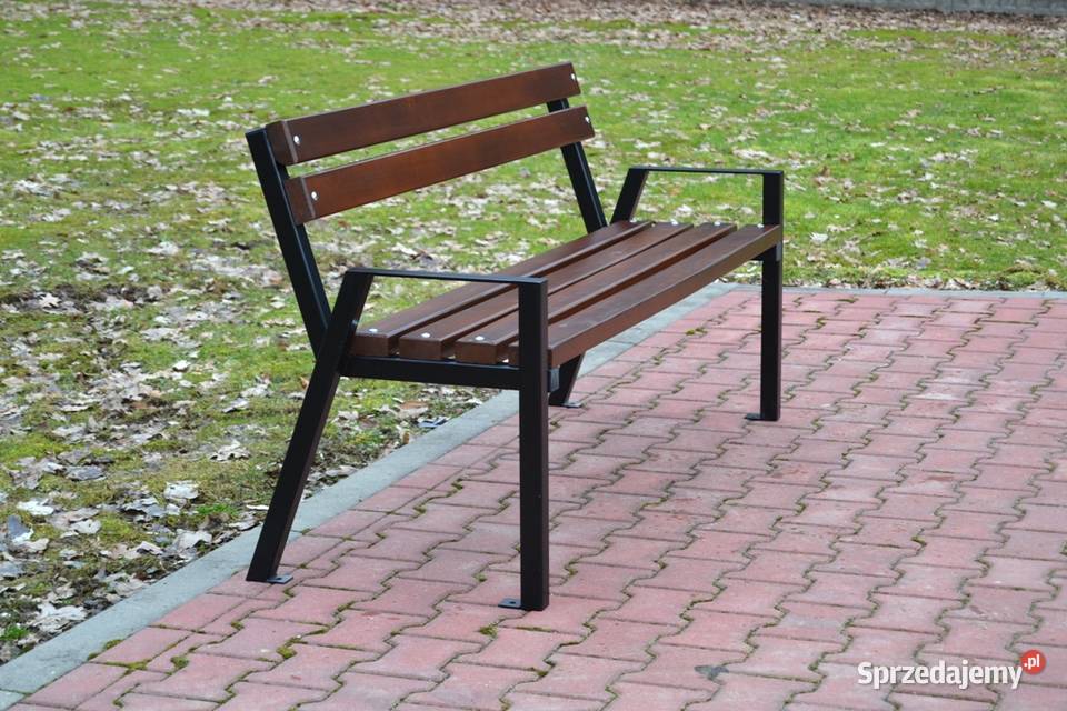 Ławka stalowa podłokietnik miejska ogrodowa małopolskie Kraków