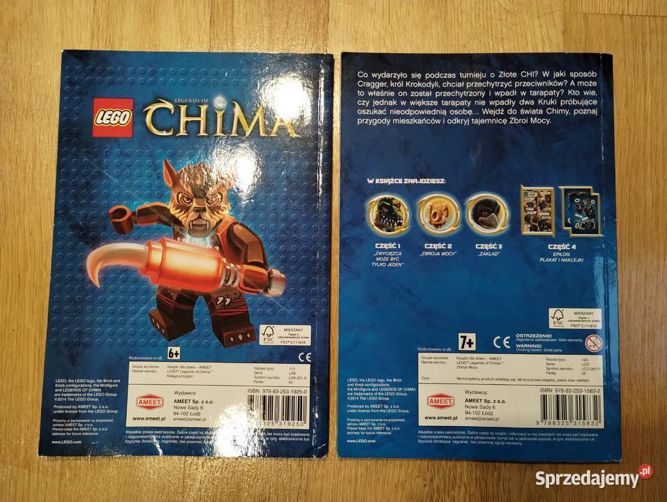 2x Książka LEGO Legends of Chima Giżycko