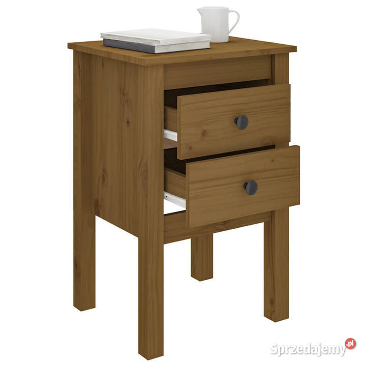 Szafka nocna miodowy brąz 40x35x615 lite drewno