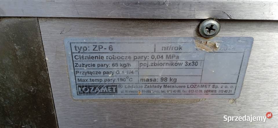 Zestaw kociołków przechylnych parowy ZP6 Lozamet Łódź