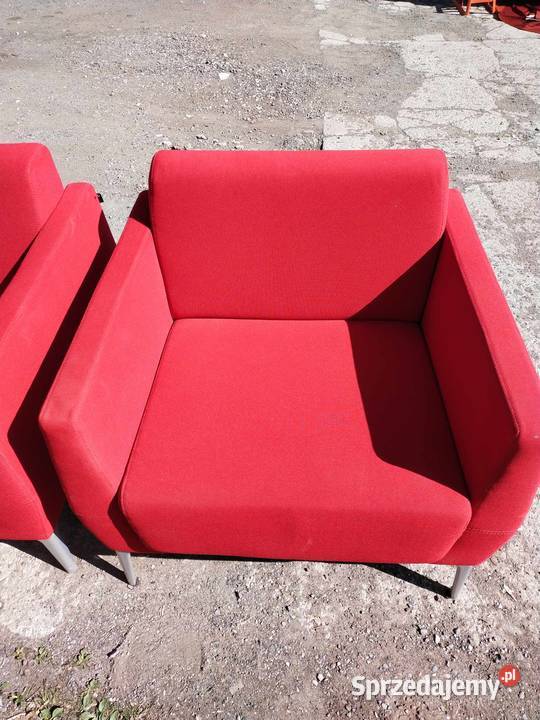 Fotel 2 sztuki niski czerwony Kraków